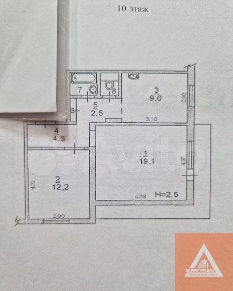 2-к квартира, 52 кв.м., Правый берег, Мира пр-кт, 23