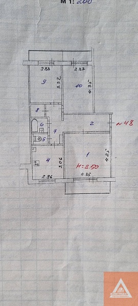 3-к квартира, 65 кв.м.